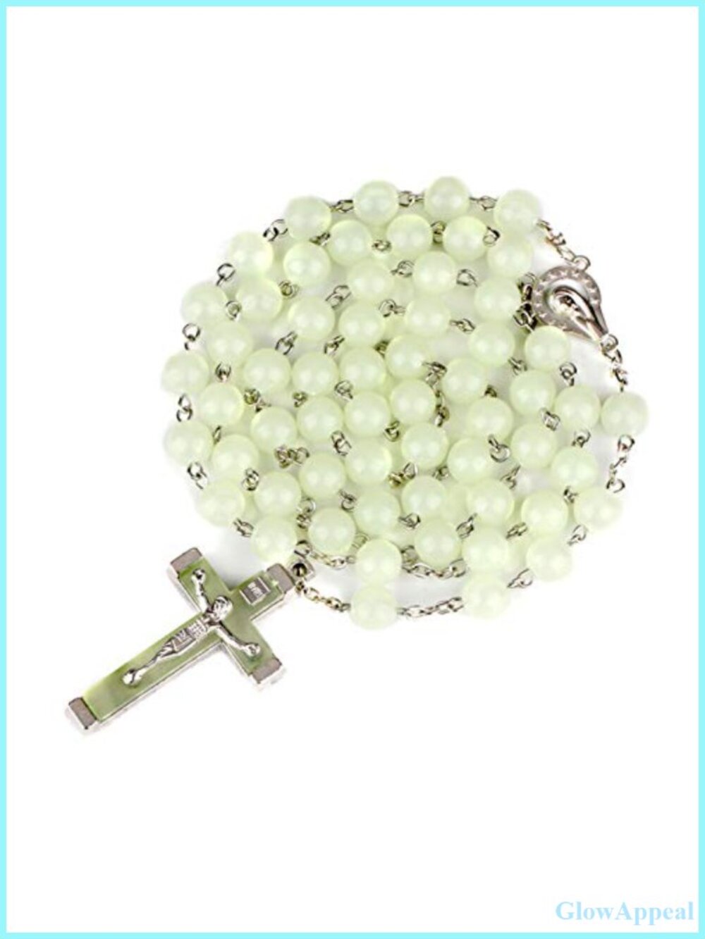 Luminous Glow in the Dark Rosary Necklace Cross Y Necklace Catholic Prayer Beads